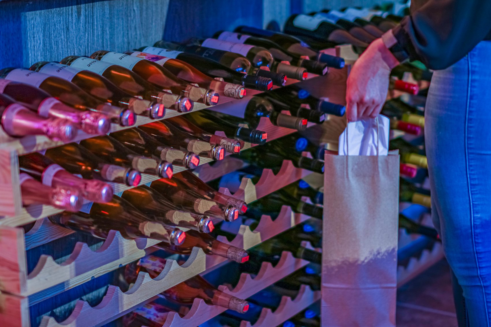Retail wine bottles